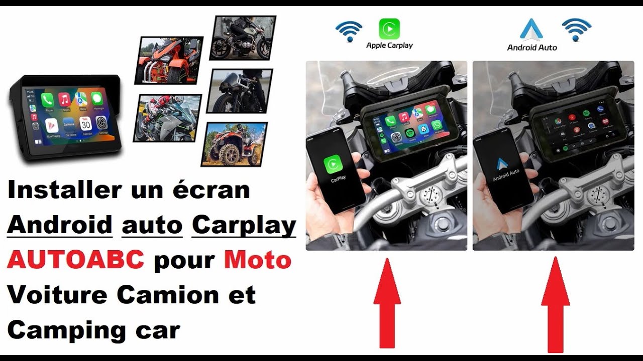 AUXMP3TV's tweet card. Installer un écran Android auto Carplay AUTOABC pour Moto Voiture...