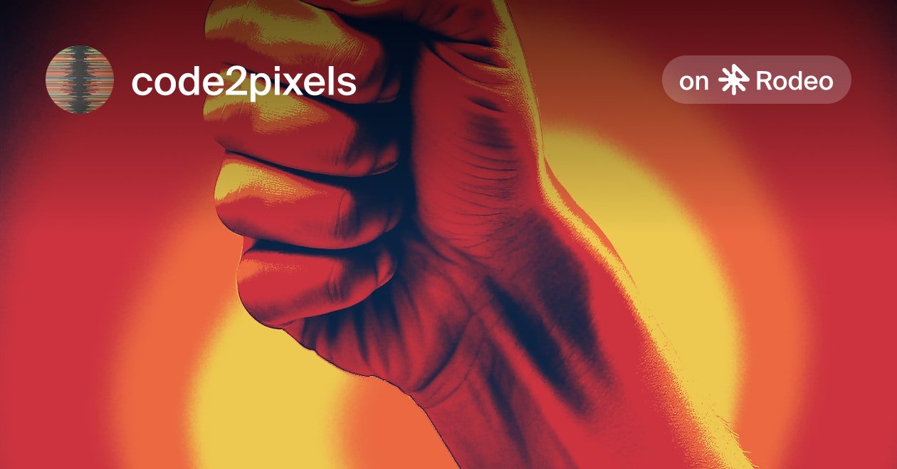 code2pixels_'s tweet card. c2p.ai.hand.0