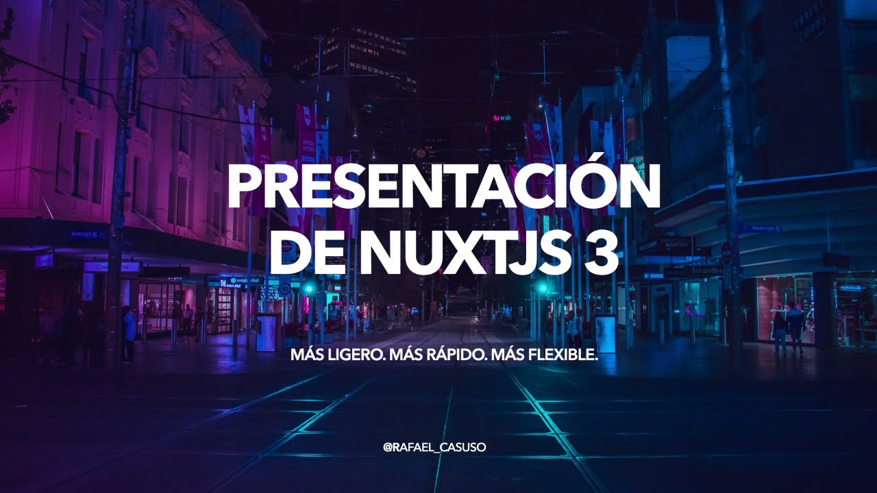 Rafael_Casuso's tweet card. Presentación de NuxtJS 3