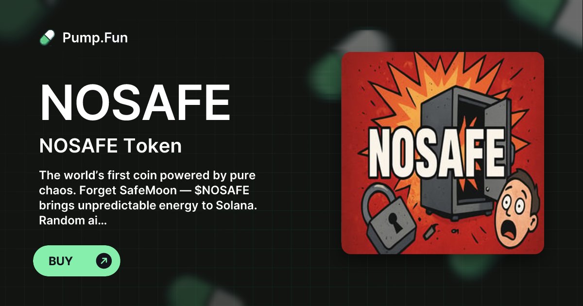 HTML5GOGAMES's tweet card. The world’s first coin powered by pure chaos. Forget SafeMoon — $NOSAFE brings unpredictable energy to Solana. Random airdrops, meme contests, and wild chart swings are the vibe. Your bags aren’t...