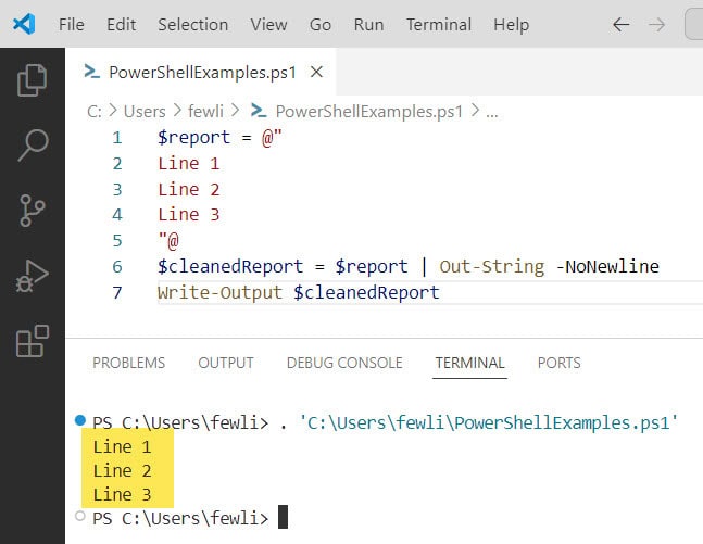 PowerShellFAQs's tweet card. Learn how to remove newline characters from strings in PowerShell using the -replace operator with examples.