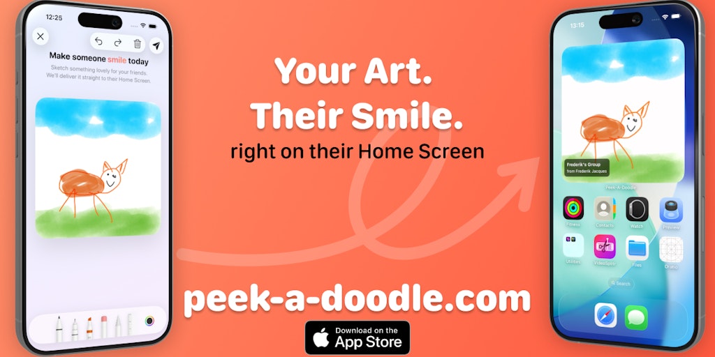 thenerd_be's tweet card. Draw it. Send it. Watch them smile. 💫 Peek-A-Doodle turns your doodles into Home Screen surprises for friends, couples and long-distance love. ❤️