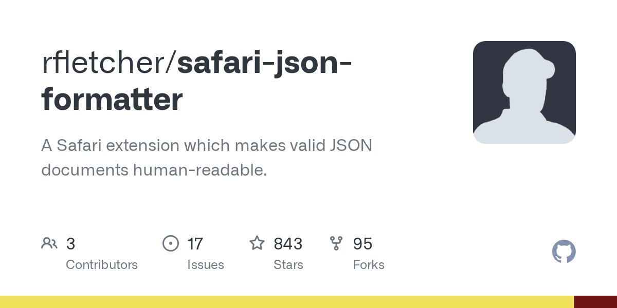 PakarJava's tweet card. A Safari extension which makes valid JSON documents human-readable. - rfletcher/safari-json-formatter