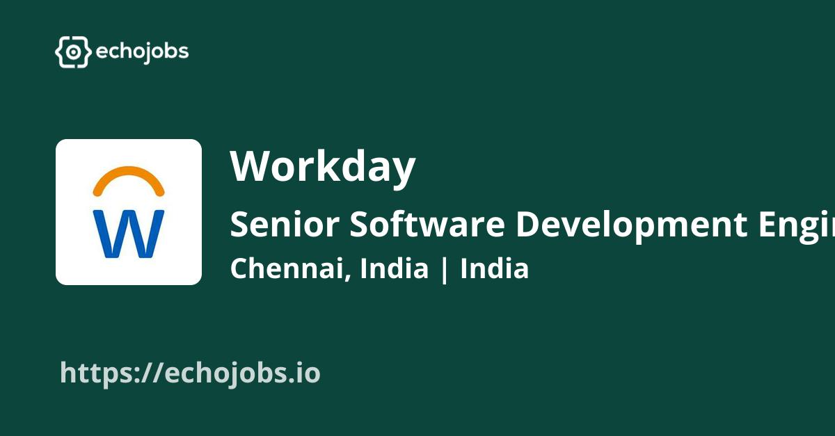 echojobs__io's tweet card. Workday is hiring Senior Software Development Engineer. Skills wanted: Java, Python. Work locations: Chennai, India, India.