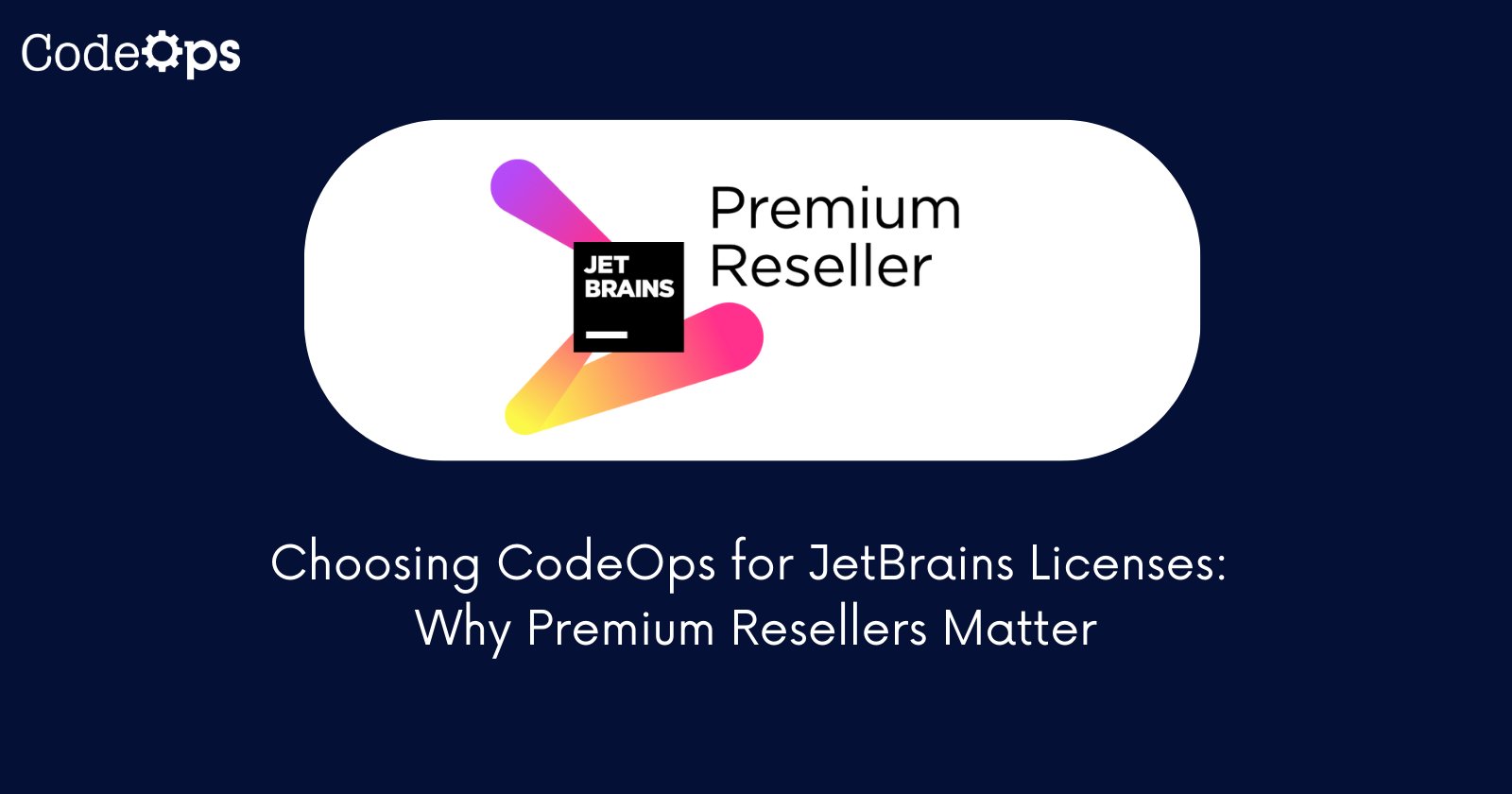 CodeOpsTech's tweet card. CodeOps for JetBrains Licenses: Discover why premium resellers are essential for managing licenses and product information.
