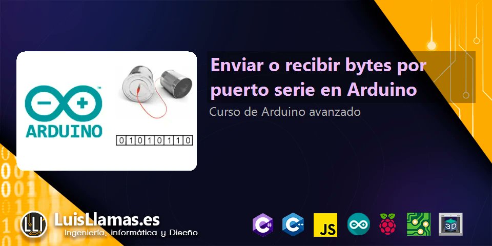 portalarduino's tweet card. Aprendemos a enviar y recibir mensajes enviando directamente bytes a través del puerto serie en un procesador como Arduino