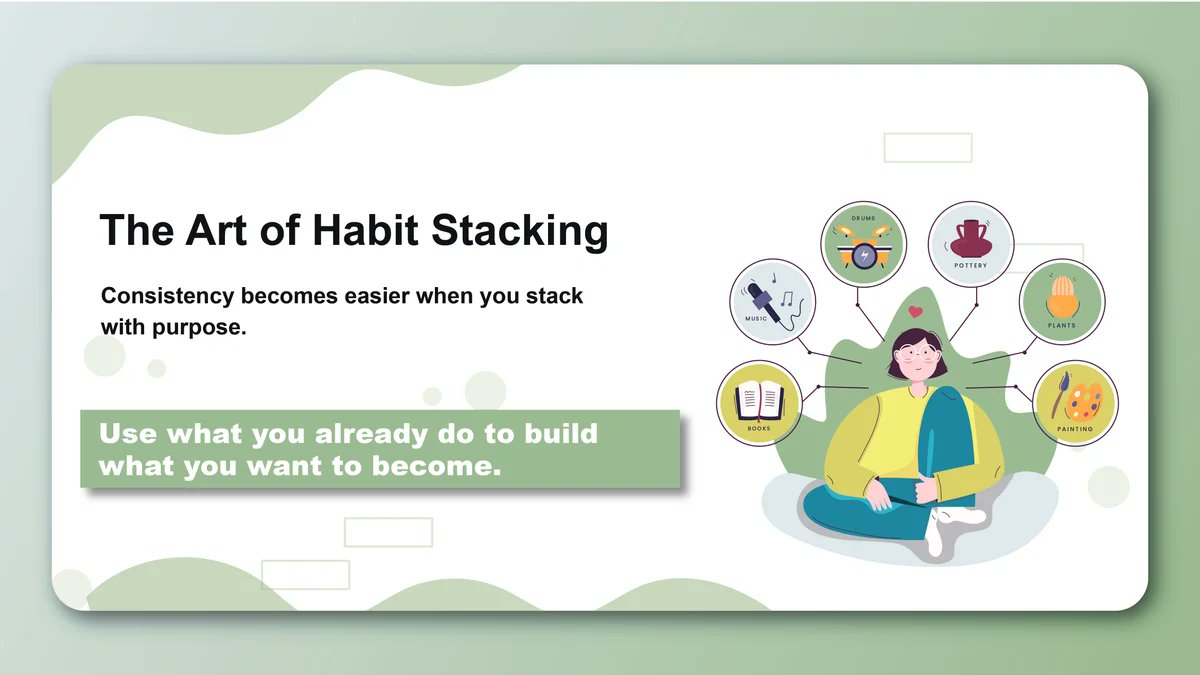 w3docs's tweet card. Learn to leverage existing habits to seamlessly integrate new, positive ones into your daily routine.