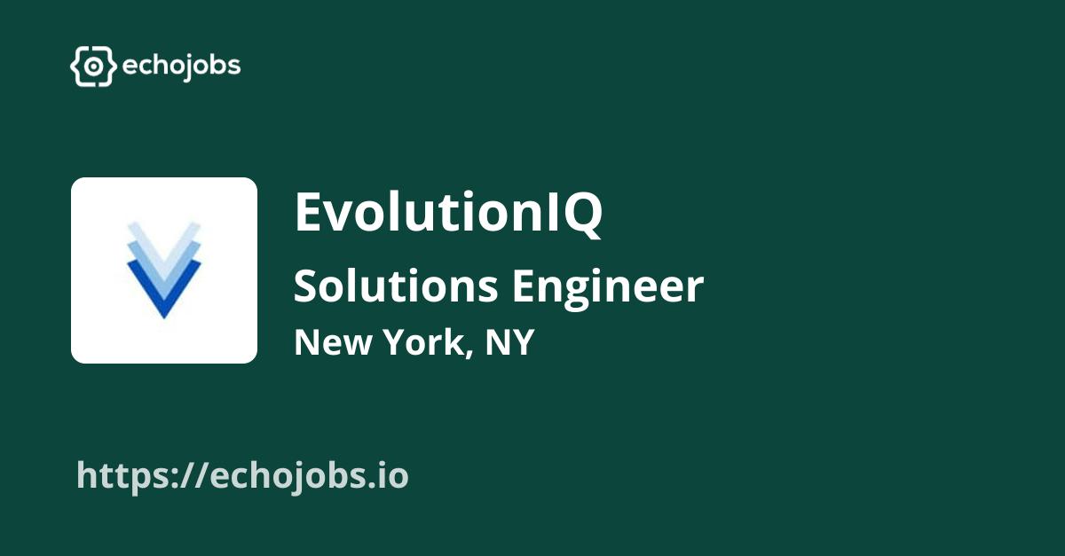 echojobs__io's tweet card. EvolutionIQ is hiring Solutions Engineer (AI Enterprise SaaS). Skills wanted: Pandas. Work locations: New York, NY.