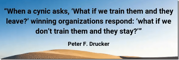 dschelte's tweet card. Train employees well enough that they could get another job but treat them well enough that they never want to. – from Excellent Advice for LivingThis one is close to my heart. I firmly belie…