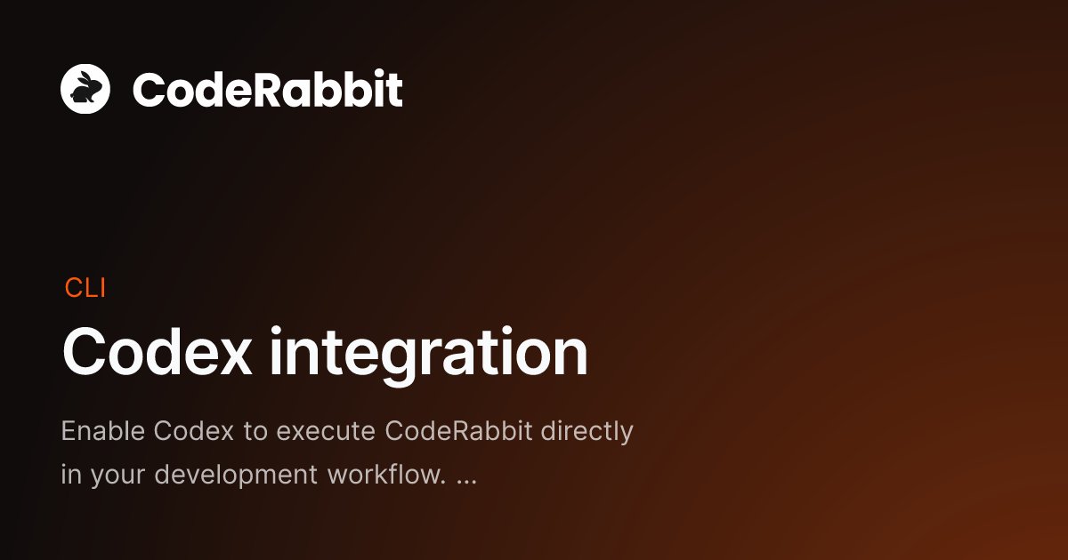 coderabbitai's tweet card. Enable Codex to execute CodeRabbit directly in your development workflow. Let AI code, review, and fix issues autonomously without human intervention.