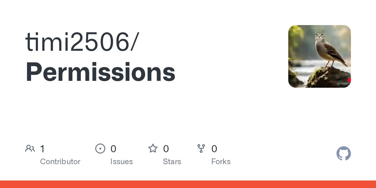 timi2506's tweet card. Contribute to timi2506/Permissions development by creating an account on GitHub.
