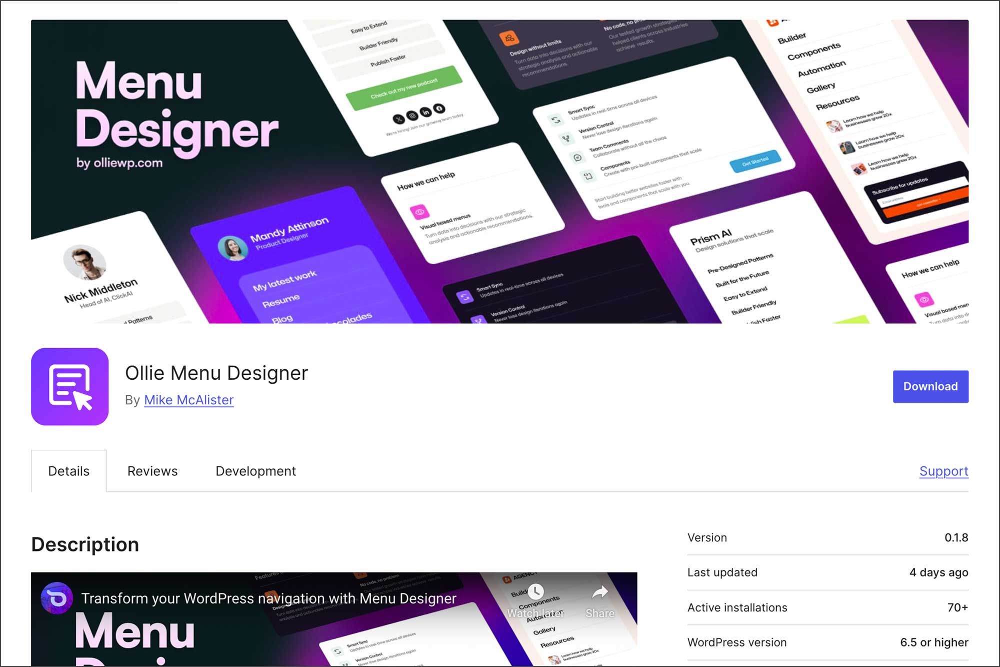briancoords's tweet card. The free plugin brings powerful menu creation to any theme, has been hailed as a “game changer,” and McAlister says feedback from users could potentially shape what makes its way into WordPress core.