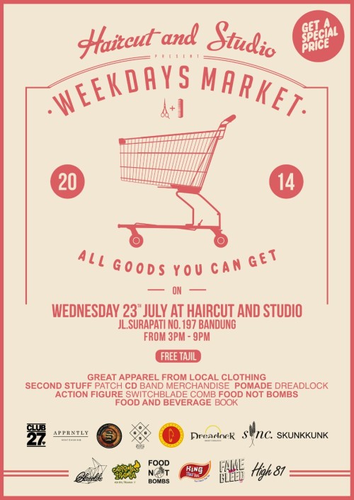 gogs_store's tweet card. Info: Hari Rabu 23 Juli @ haircut & studio Jl. Suci 197 Bandung