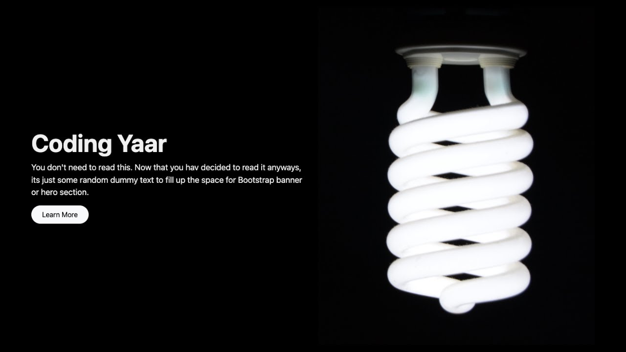 CodingYaar's tweet card. Bootstrap Banner Design | Bootstrap Hero Section