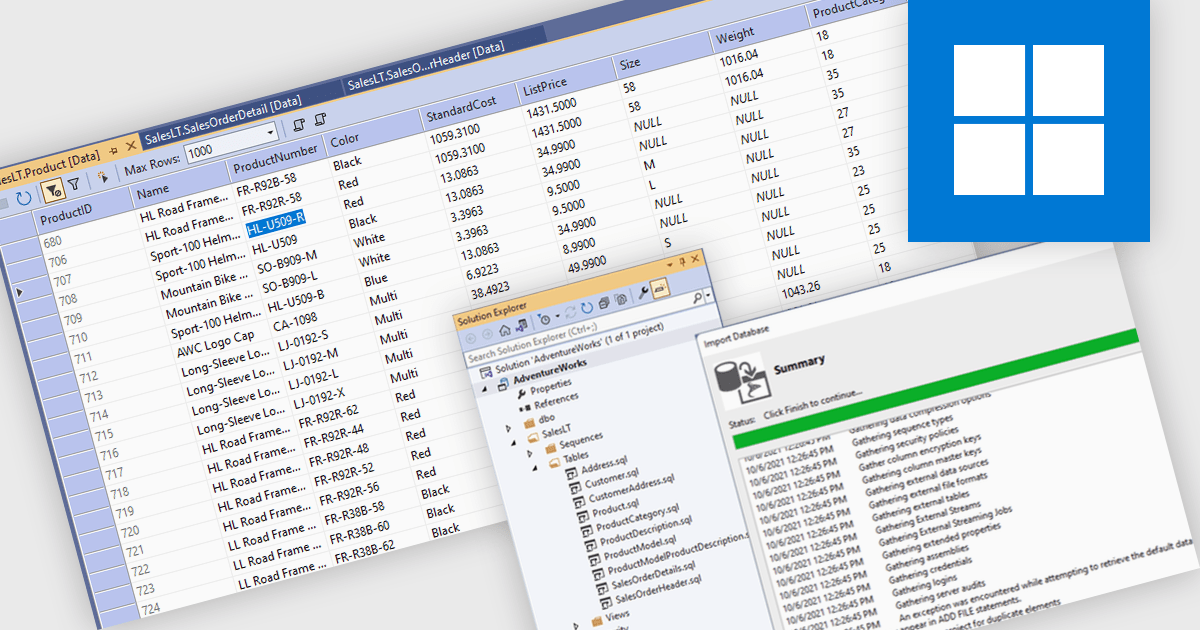 ComponentSource's tweet card. Integrated tools support queries, schema changes, and data access without leaving the development environment.