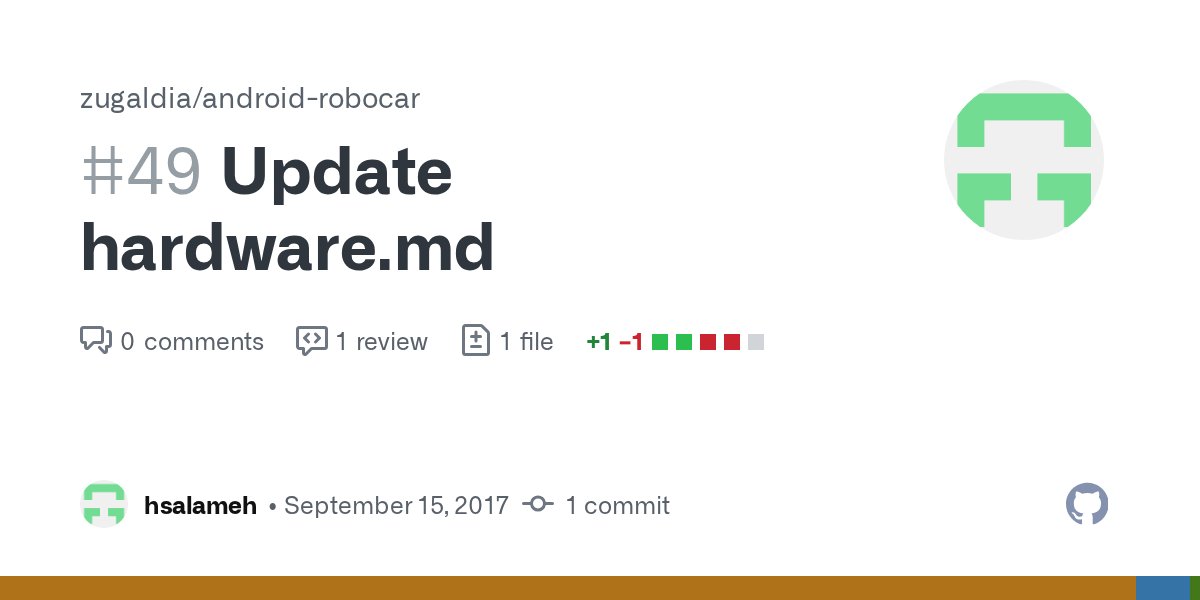 AndroidRobocar's tweet card. Update hardware.md by hsalameh · Pull Request #49 · zugaldia/android-robocar