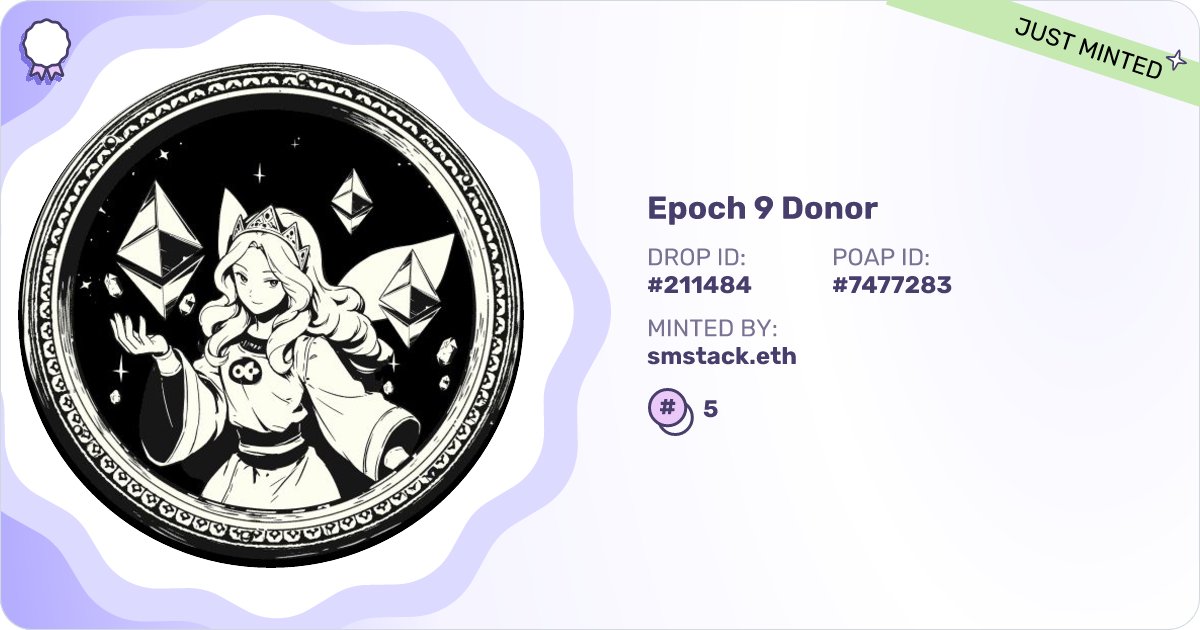 StackDigest's tweet card. smstack.eth has a collection of 6 POAPs