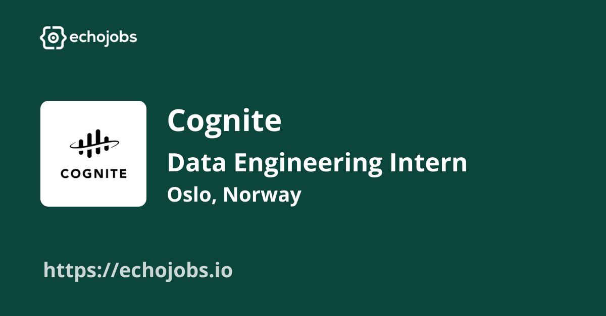 echojobs__io's tweet card. Cognite is hiring Data Engineering Intern (summer 2026). Skills wanted: Python, SQL, Spark. Work locations: Oslo, Norway.