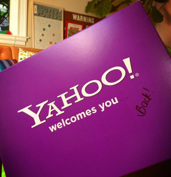 DigitalWebExcel's tweet card. This is the official Yahoo "employee welcome" kit. Except the employee in question, founder Tom Coates, doesn't work at Yahoo. He used to.  Over the past couple of months, Yahoo recruiters have...