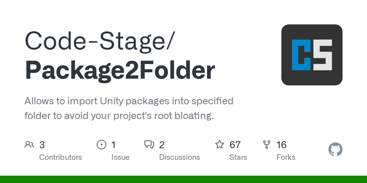 codestage_net's tweet card. Allows to import Unity packages into specified folder to avoid your project's root bloating. - Code-Stage/Package2Folder