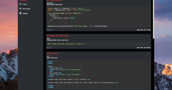 pitch_wall's tweet card. The missing snippet management tool for macOS