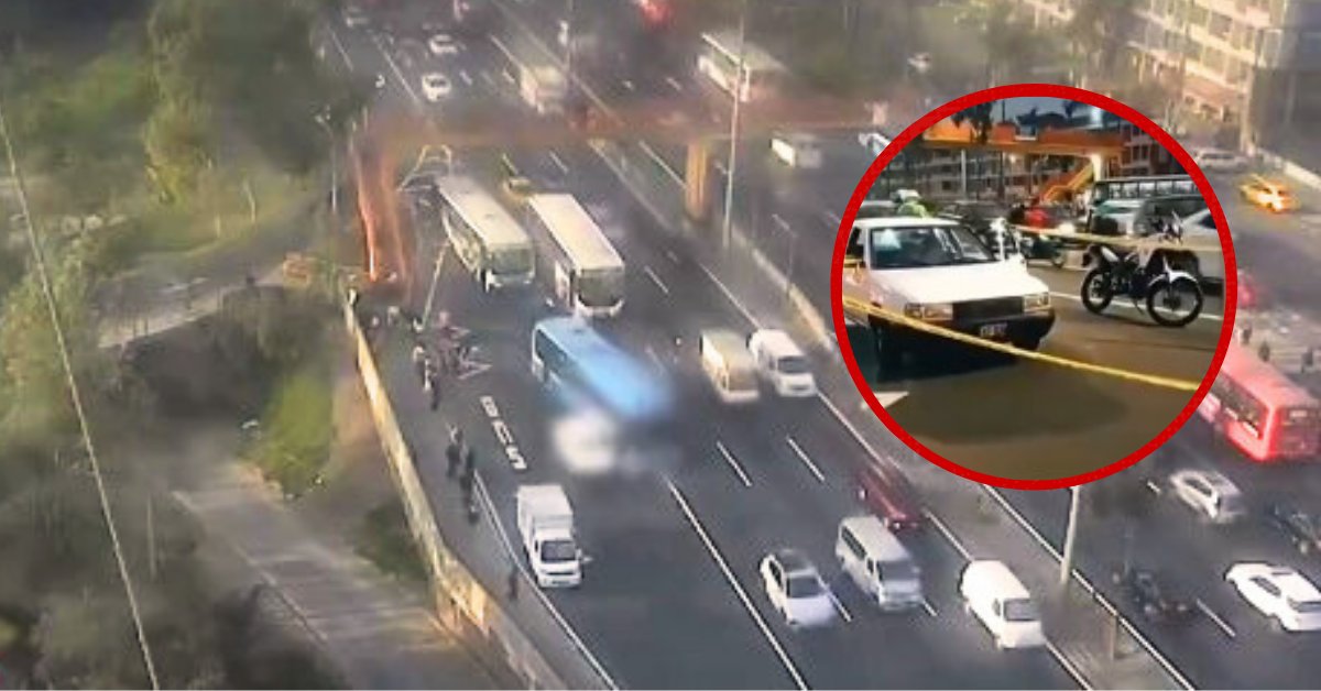 exitosape's tweet card. Un taxista murió atropellado por un chofer de bus de transporte público que, tras una discusión en la Panamericana Sur, embistió y huyo de la escena en el distrito de San Borja.