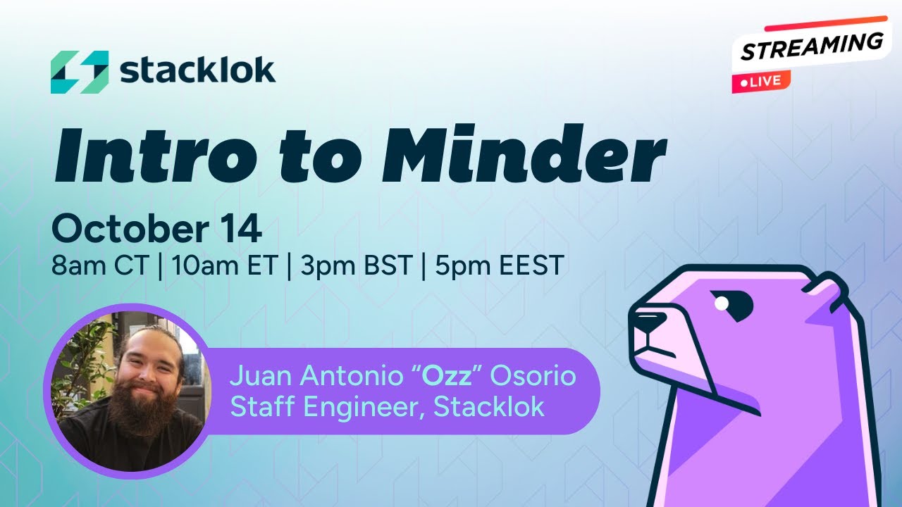 StackLokHQ's tweet card. Minder Monday: Introduction to Minder