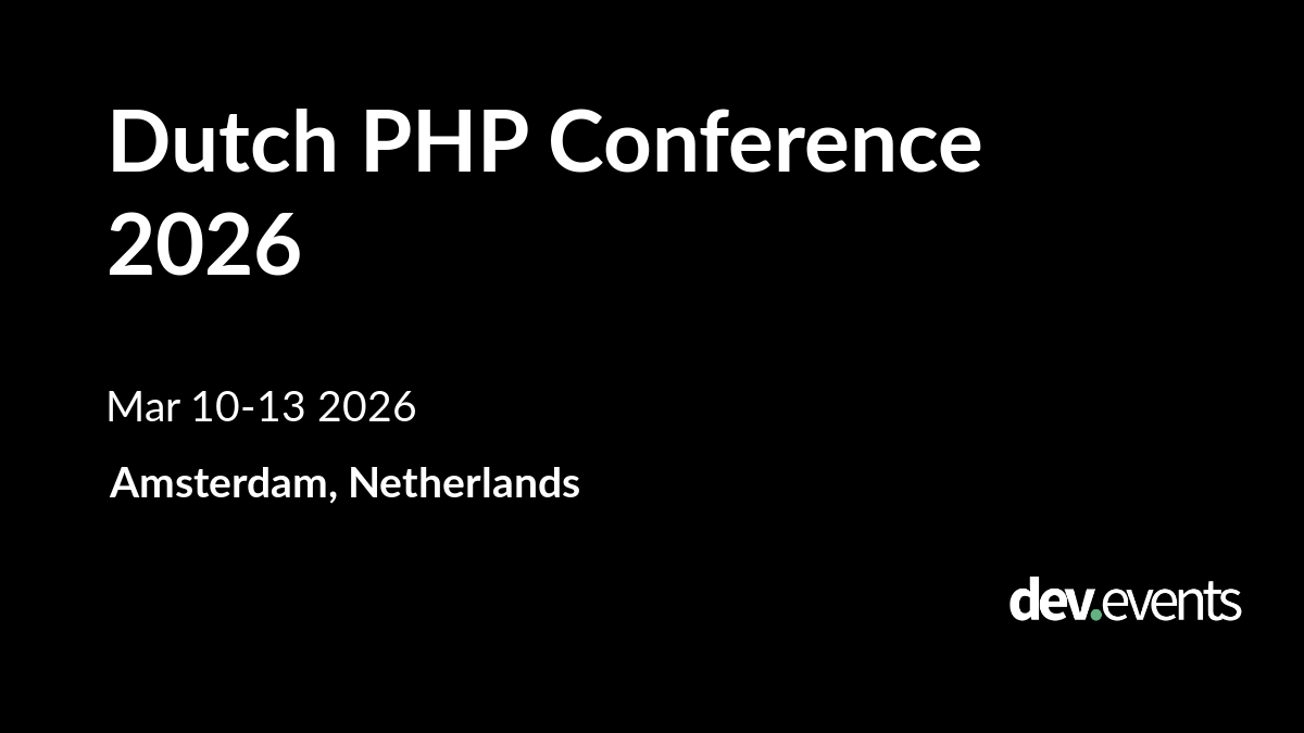 dev_events's tweet card. Dutch PHP Conference 2026