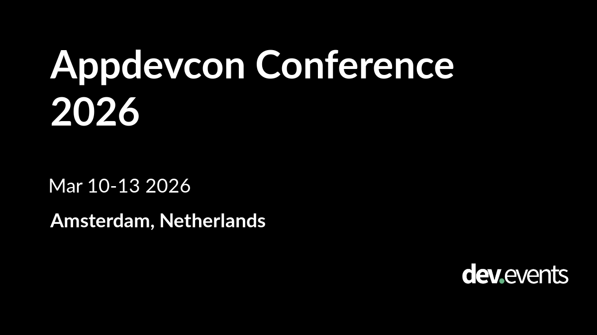 dev_events's tweet card. Appdevcon Conference 2026