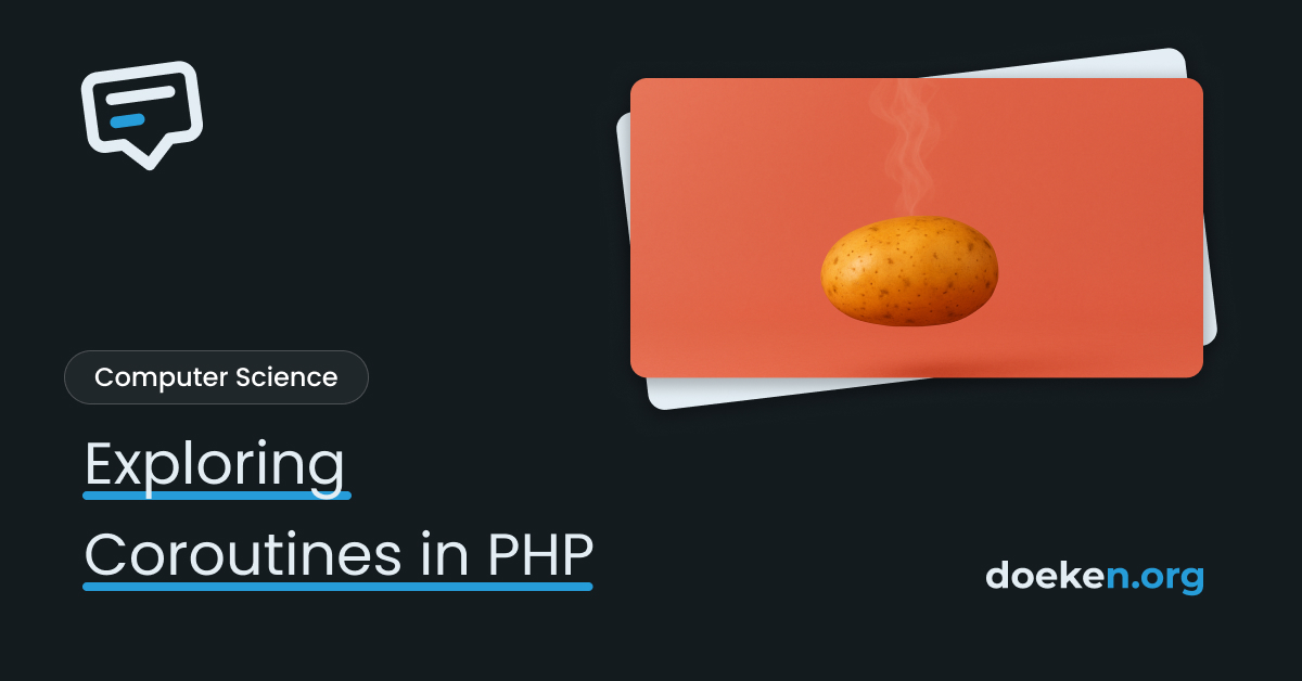 doekenorg's tweet card. Coroutines are functions that pause and resume with state, allowing flexible, bidirectional control flow in PHP.