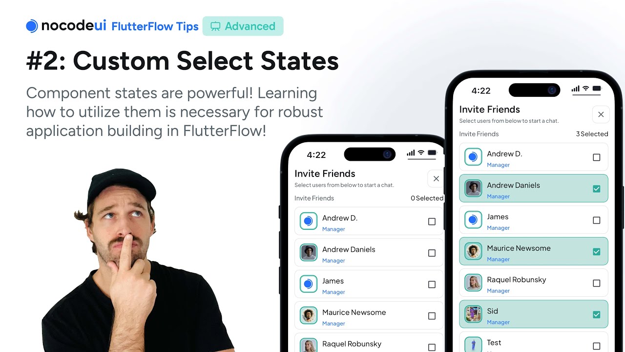 design_nocodeio's tweet card. FlutterFlow Tip #2: Custom Select Options in FlutterFlow