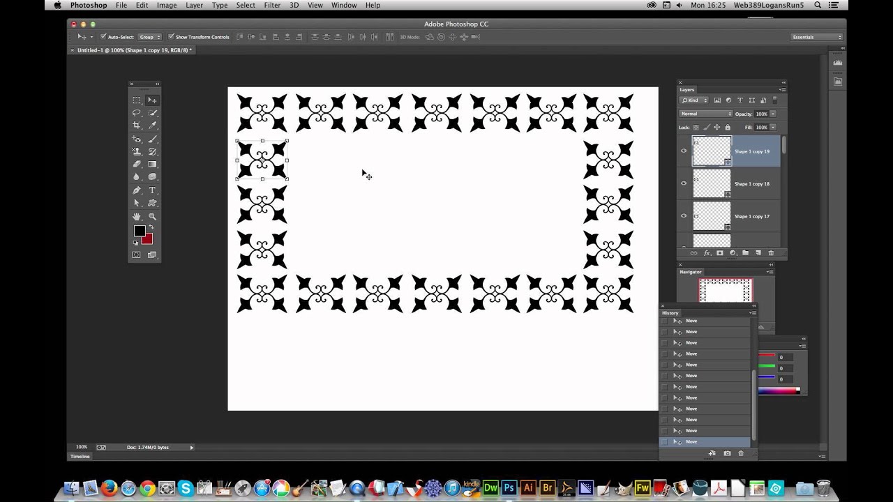 PhotoshopHaven's tweet card. Photoshop CC : Create frames / border effects using multiple shapes...
