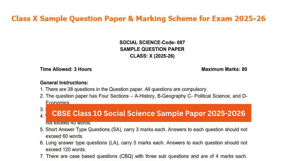 ShikshaDotCom's tweet card. CBSE Class 10 Social Science sample paper 2025-26 is available on its official website. Students can download the 10th class CBSE sample paper Social Science 2025-26 by using the download link given...