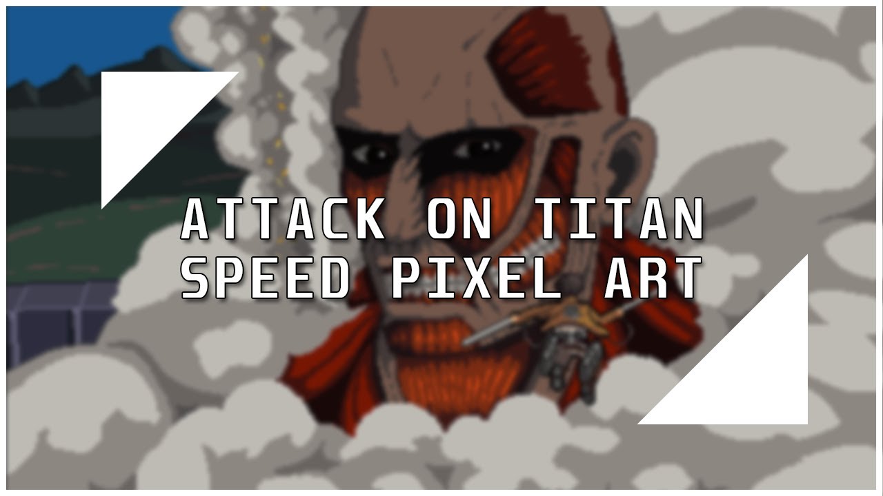 much_gamedev's tweet card. Speed Pixel Art - Attack on Titan