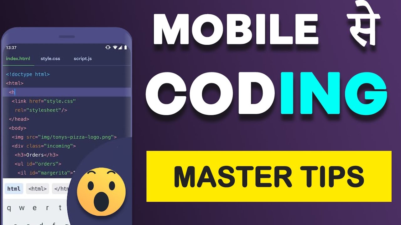 nitininfo's tweet card. BEST Coding Trick : Mobile Se Coding Kaise Kare | Programming in...
