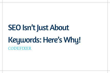 codefixer's tweet card. Those who are new to Search Engine Optimisation may assume that SEO is about the strategic use of keywords to help guide web users to their content. – And they'd be right! Keywords are very important...