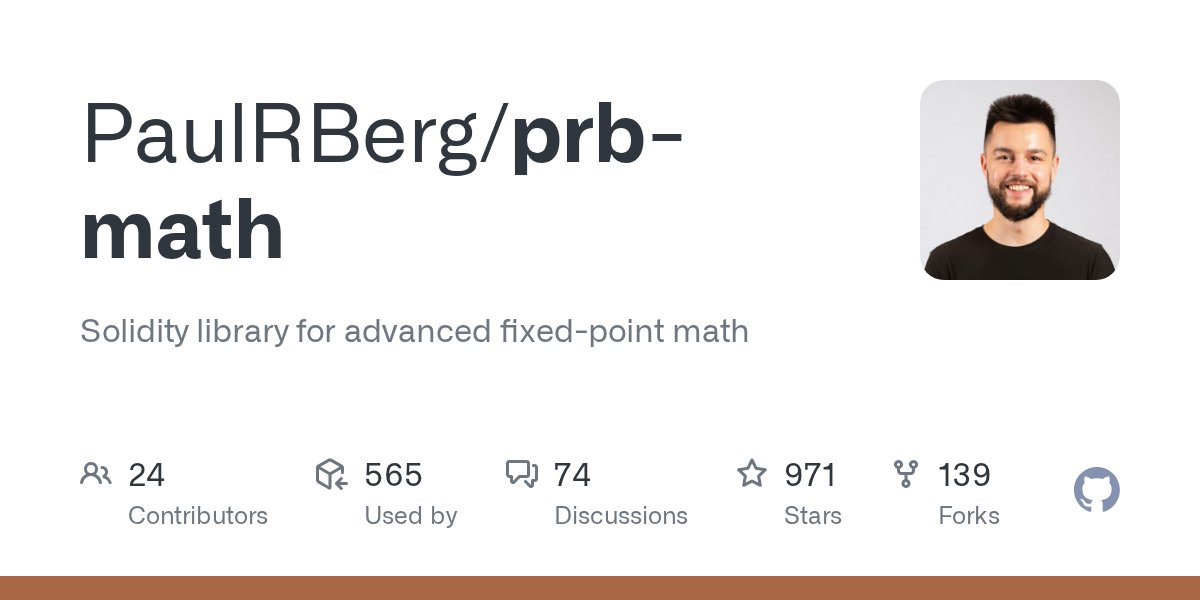 PaulRBerg's tweet card. Solidity library for advanced fixed-point math. Contribute to PaulRBerg/prb-math development by creating an account on GitHub.