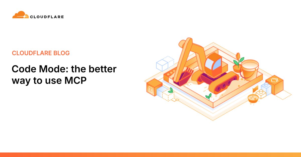 Cloudflare's tweet card. It turns out we've all been using MCP wrong. Most agents today use MCP by exposing the "tools" directly to the LLM. We tried something different: Convert the MCP tools into a TypeScript API, and then...