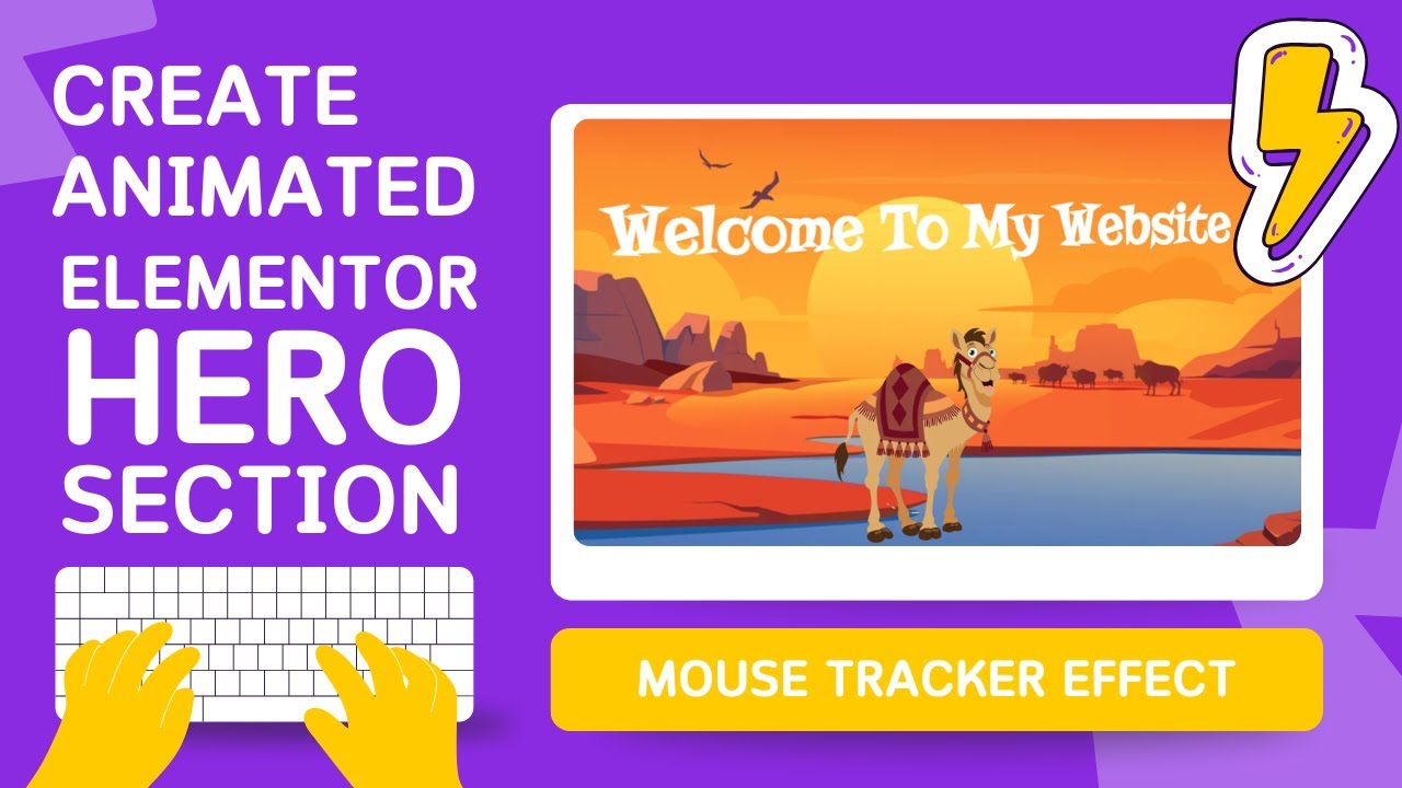 FreeTrialPlans's tweet card. Animated Elementor Hero Section | Mouse Tracker Effect | No Coding