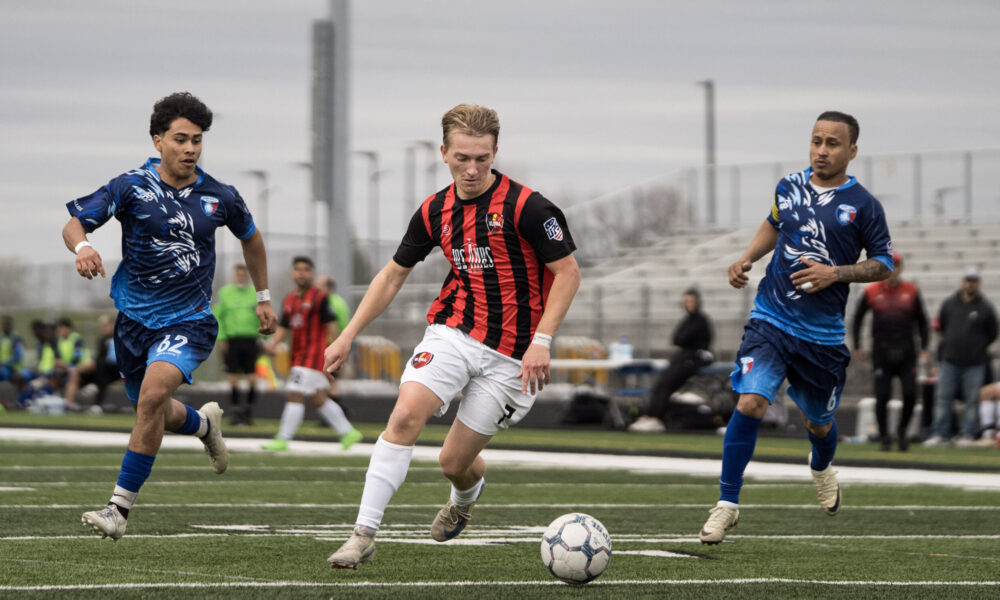 DJBisogno's tweet card. Featured image: Easton Hoch earned Man of the Match for his two goal-performance against FC Minneapolis on Apr. 27. Photo courtesy of Michael Machuca-Memeti. April 27th, 2025 | UPSL | Bob Pates...