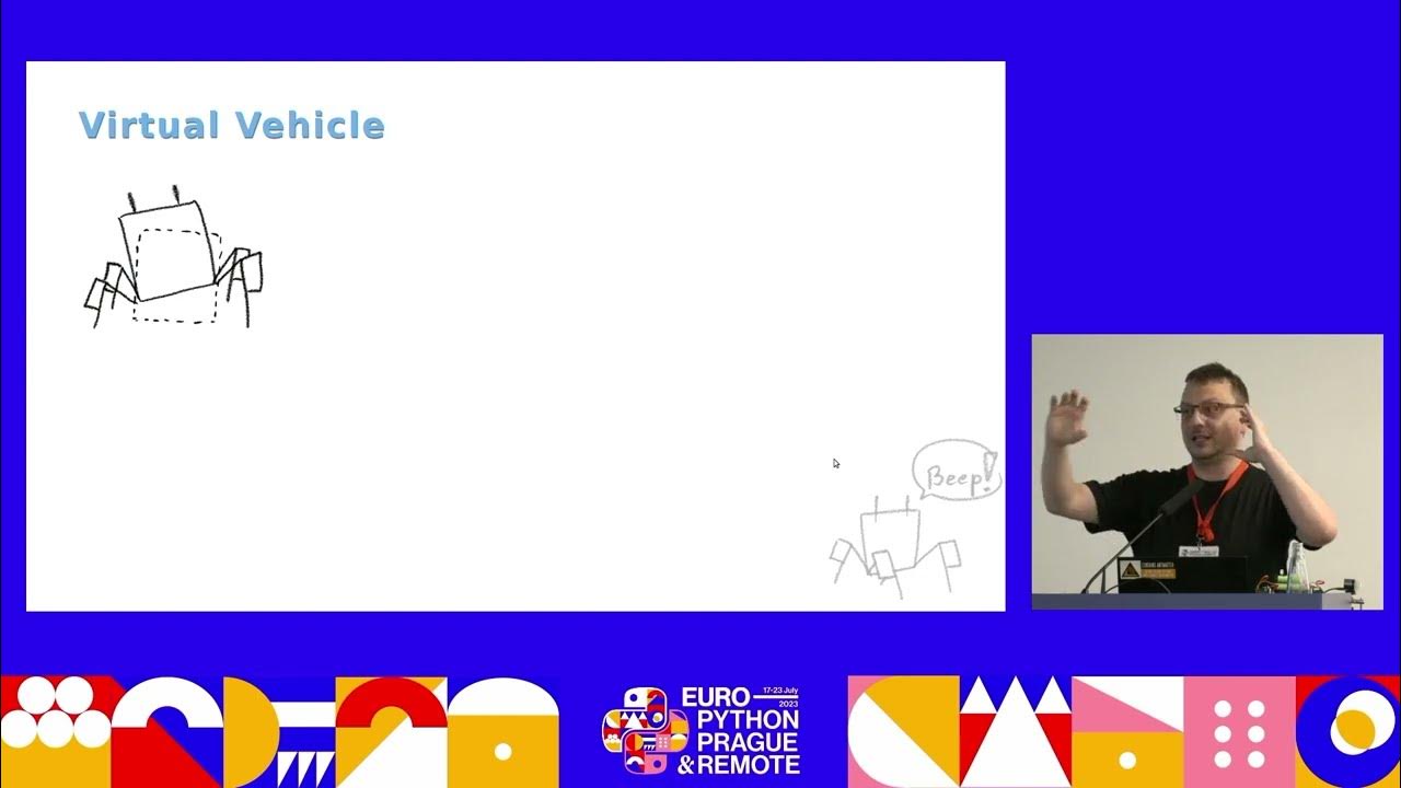 europython's tweet card. Async Robots — Radomir Dopieralski