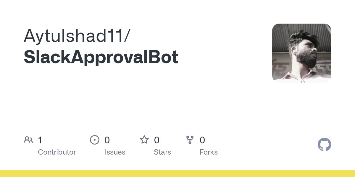 aytul_shad__11's tweet card. Contribute to Aytulshad11/SlackApprovalBot development by creating an account on GitHub.