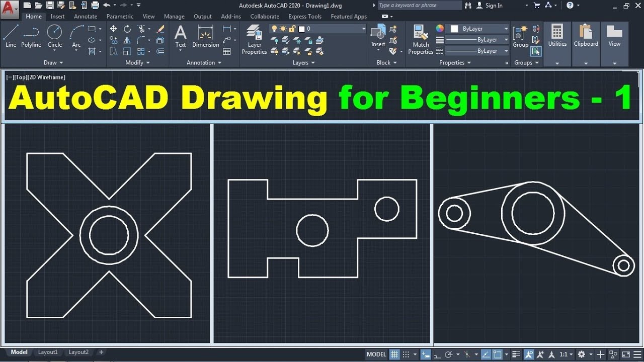Learn_AutoCAD's tweet card. AutoCAD Drawing Tutorial for Beginners - 1