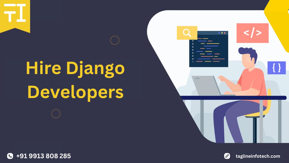 InfotechTagline's tweet card. Hire Django developers to build your next web application. Our team of highly skilled and experienced developers can handle any size of the project.
