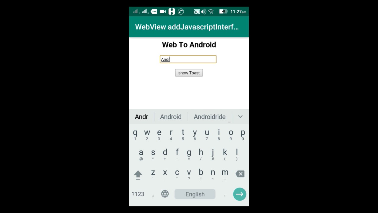 AndroidRide's tweet card. Android WebView addJavascriptInterface Example