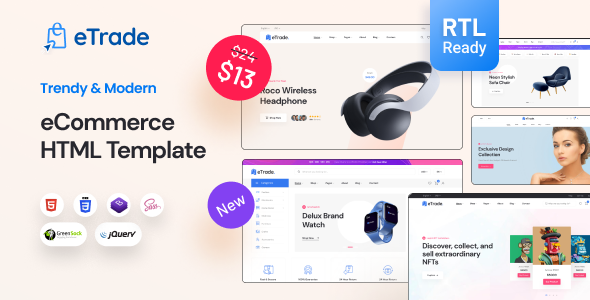 Stylelib_Themes's tweet card. eTrade - Multipurpose eCommerce HTML5 Template eTrade is a simple, highly customizable, easy-to-use eCommerce Template for WooCommerce. It has been designed to create highly functional online shopp...