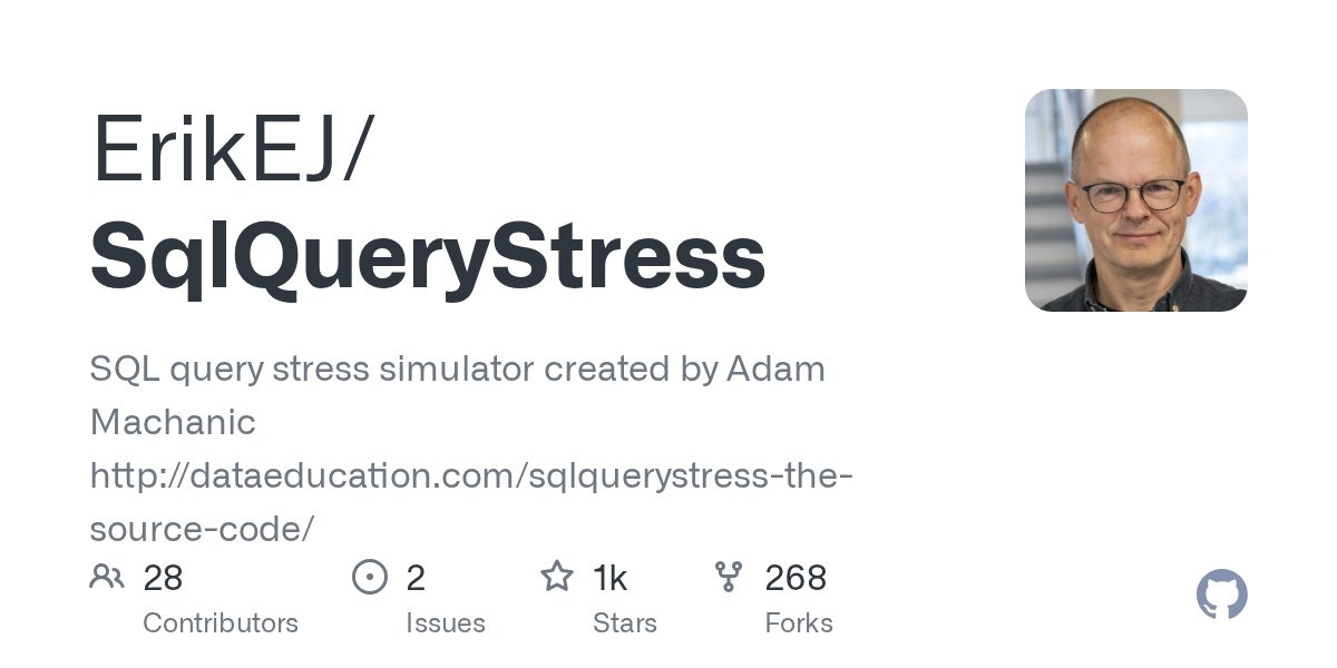 ErikEJ's tweet card. SQL query stress simulator created by Adam Machanic http://dataeducation.com/sqlquerystress-the-source-code/ - ErikEJ/SqlQueryStress