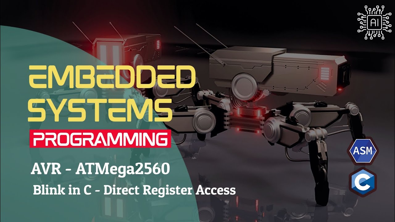 rebwar_me's tweet card. Bare-Metal Embedded Systems (AVR & ARM) in C & Assembly – blink...