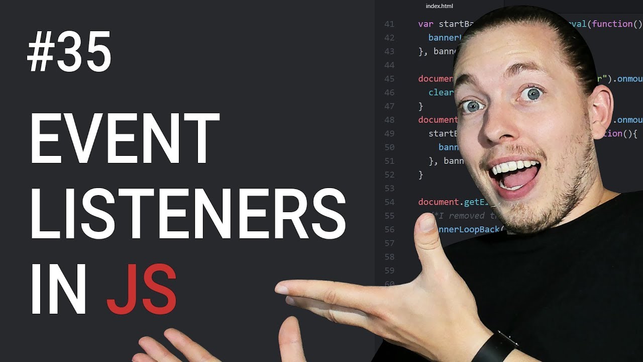 usemmtuts's tweet card. 35: What Are Event Listeners In JavaScript | JavaScript Events |...