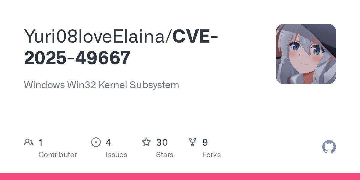 HackGitToolkit's tweet card. Windows Win32 Kernel Subsystem. Contribute to Yuri08loveElaina/CVE-2025-49667 development by creating an account on GitHub.